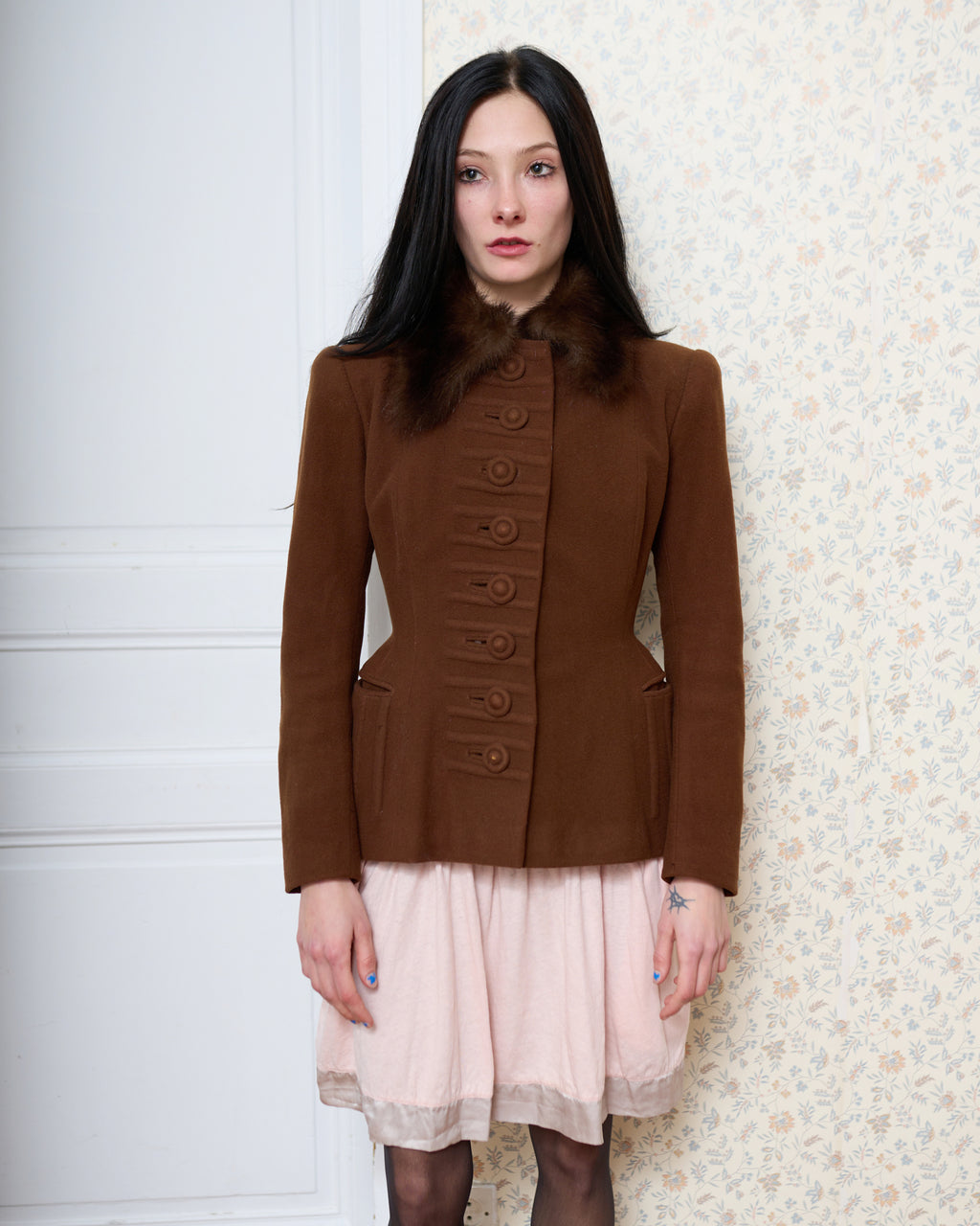 Jean Patou Fox Fur Collar Jacket