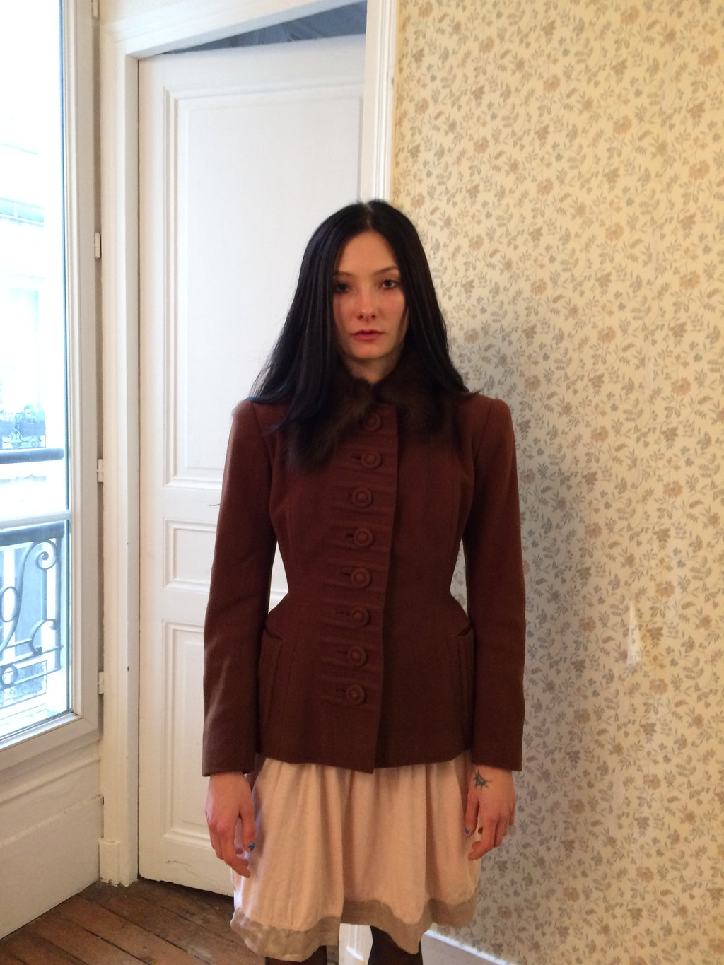 Jean Patou Fox Fur Collar Jacket