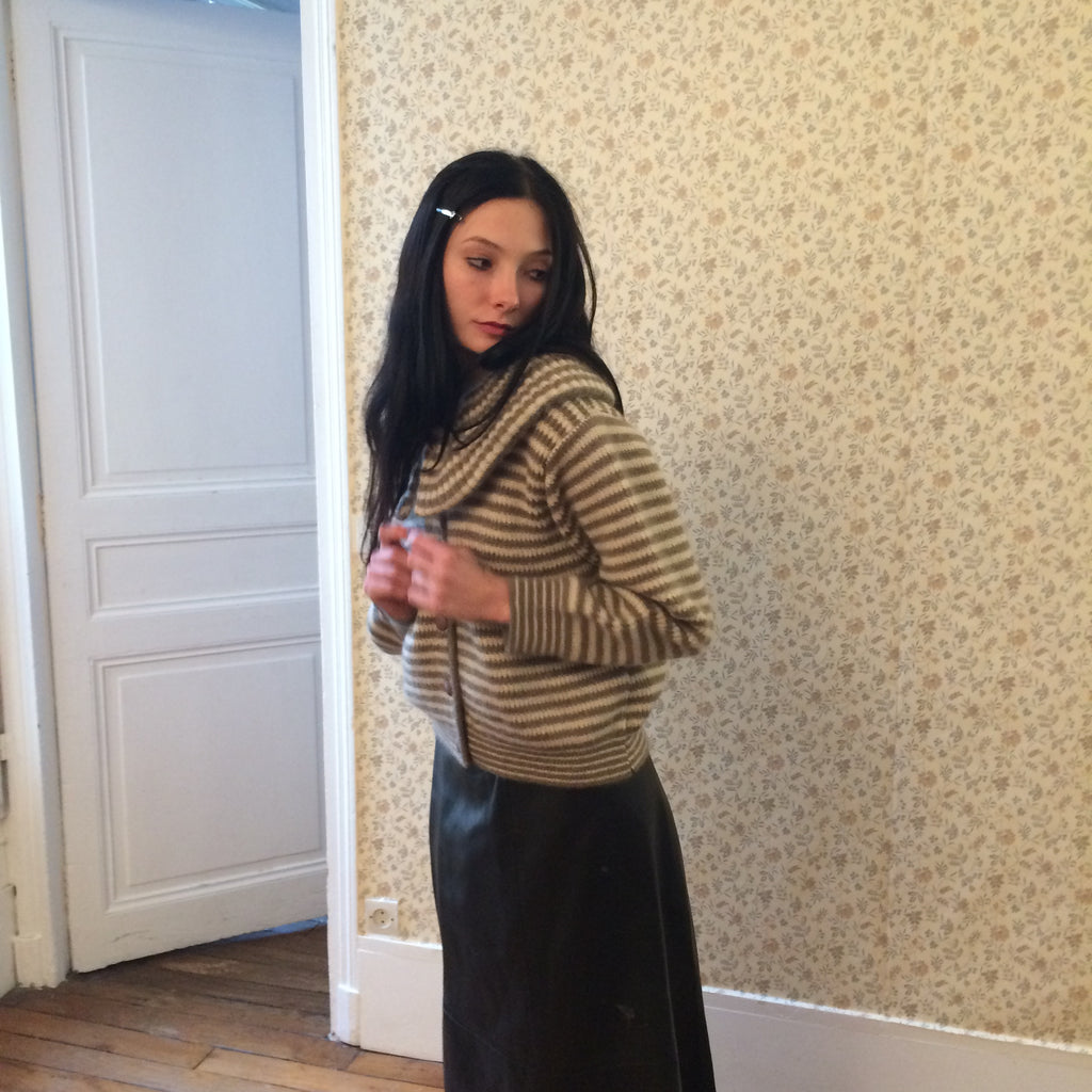 Chloe Striped Wool Cardigan