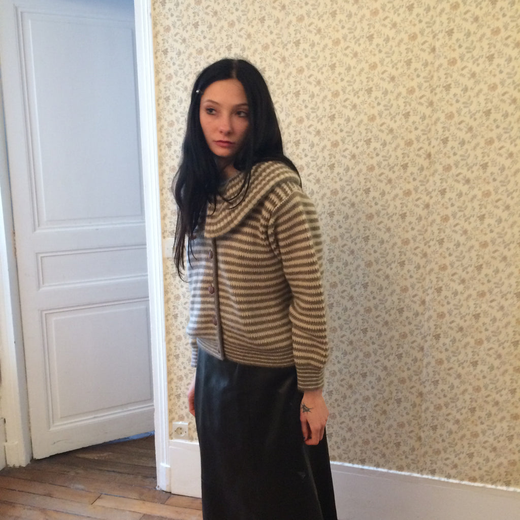 Chloe Striped Wool Cardigan