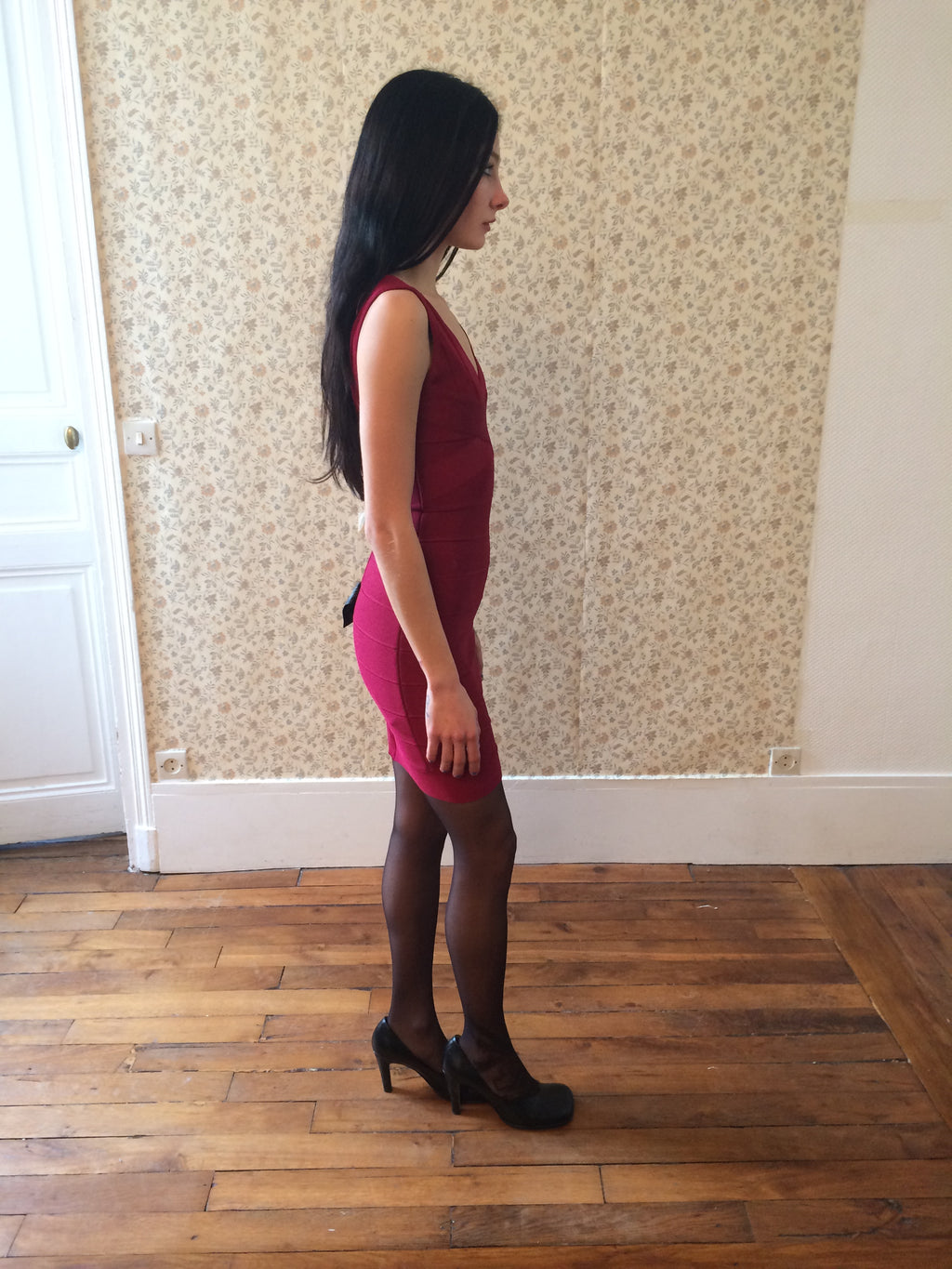 Hervé Léger Raspberry Bandage Dress